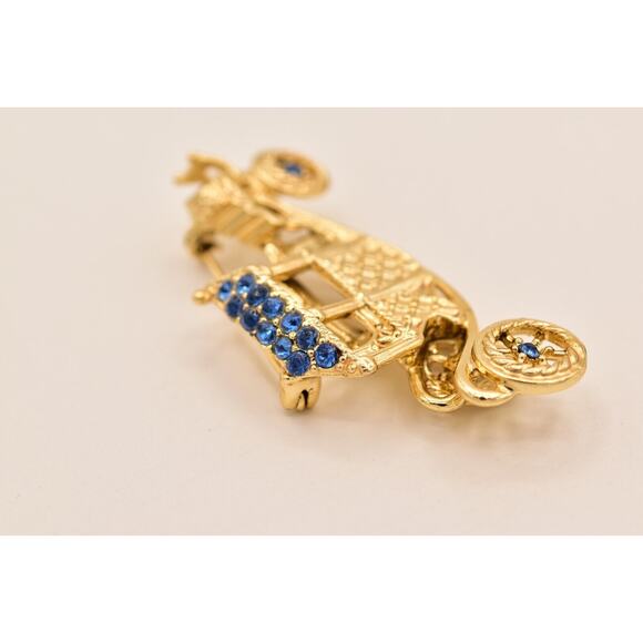 Danecraft Vintage Car Pin Brooch Crystal Classic Antique Show Gold NOS BinA18 - Picture 9 of 12